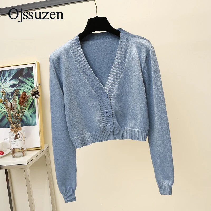 Women's Cropped Cardigan Sweaters Female With Button Black White Short Sweater V Neck Long Sleeve Sweater Women Knitted Cardigan
Women's Cropped Cardigan Sweaters Female With Button Black White Short Sweater V Neck Long Sleeve Sweater Women Knitted Cardigan