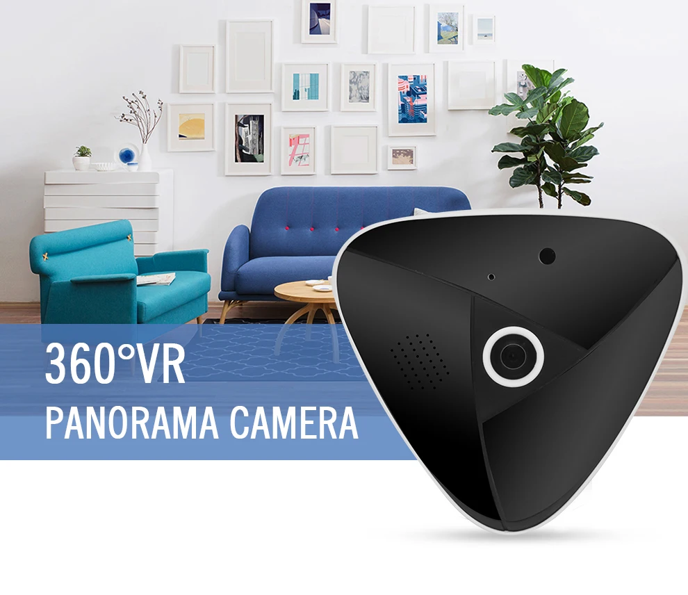 Wistino HD 3MP CCTV Wifi IP Camera 360 Degree Smart Home Mini Panoramic VR Camera Wireless Surveillance Security Camera Fisheye (1)