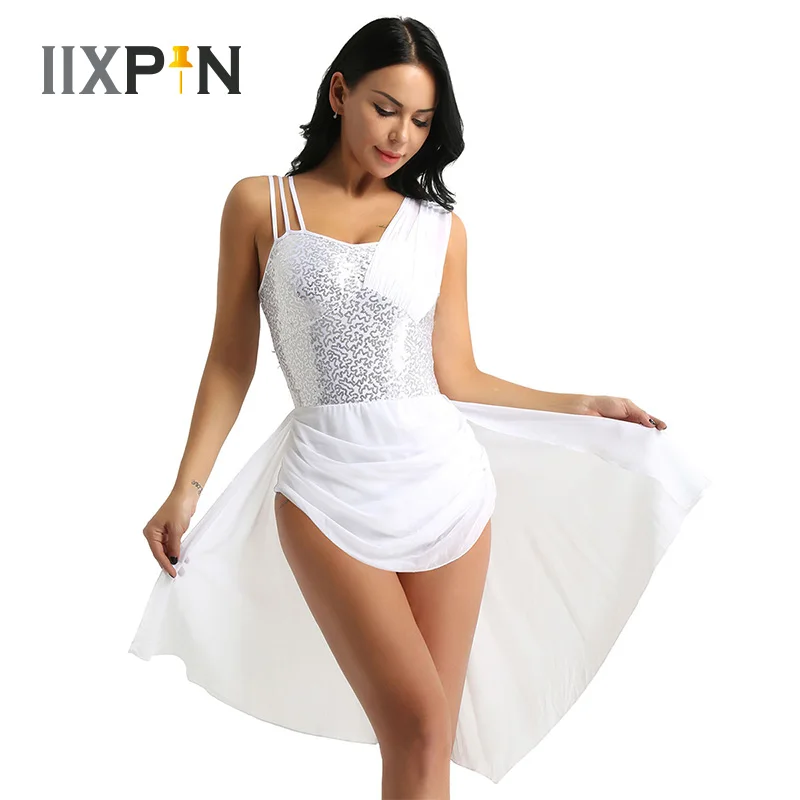 IIXPIN Ballet Dress Women Adult Dance Ballet Spaghetti Straps Sleeveless Sequins Irregular Chiffon Gymnastics Leotard Dress
IIXPIN Ballet Dress Women Adult Dance Ballet Spaghetti Straps Sleeveless Sequins Irregular Chiffon Gymnastics Leotard Dress