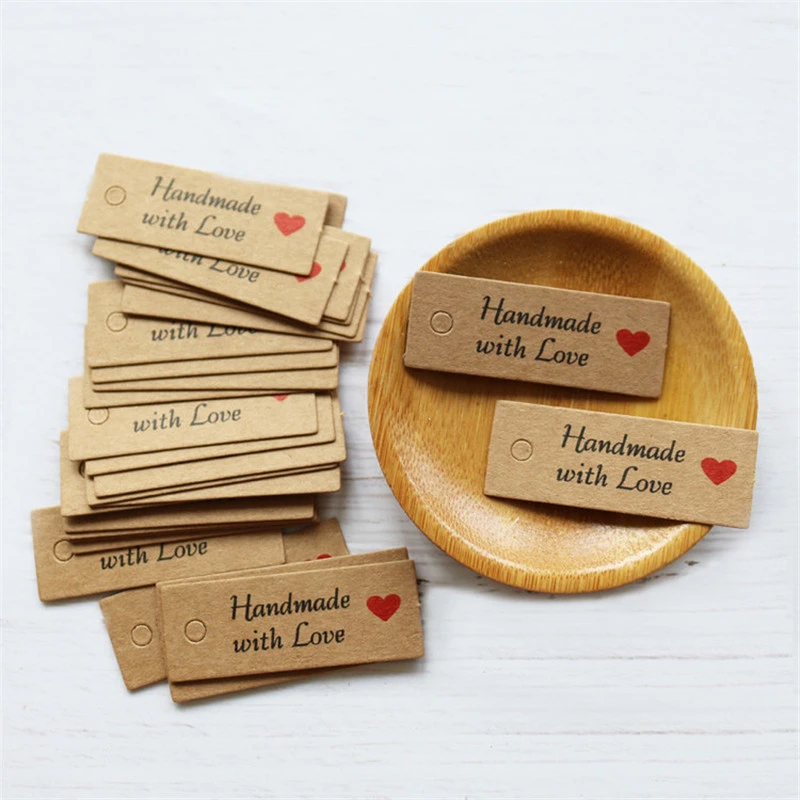 100pcs/lot Handmade with love Word Kraft Paper Tags for Party Gift New Year Wedding Handmade Gift Baking Paper Hang Tags Garment
100pcs/lot Handmade with love Word Kraft Paper Tags for Party Gift New Year Wedding Handmade Gift Baking Paper Hang Tags Garment