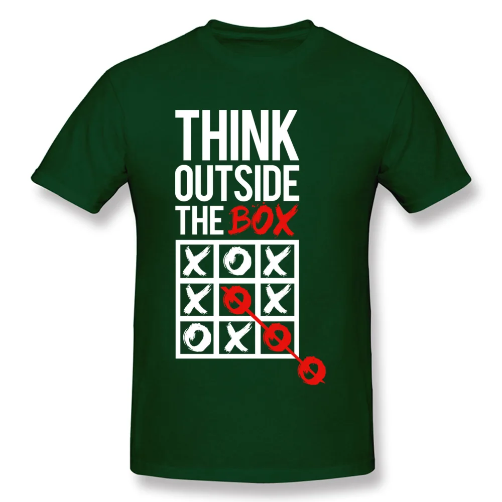 Think outside the box ostern Day 100% Cotton Fabric Crewneck T Shirt Short Sleeve Simple Style Tees Family Casual Tshirts Think outside the box dark