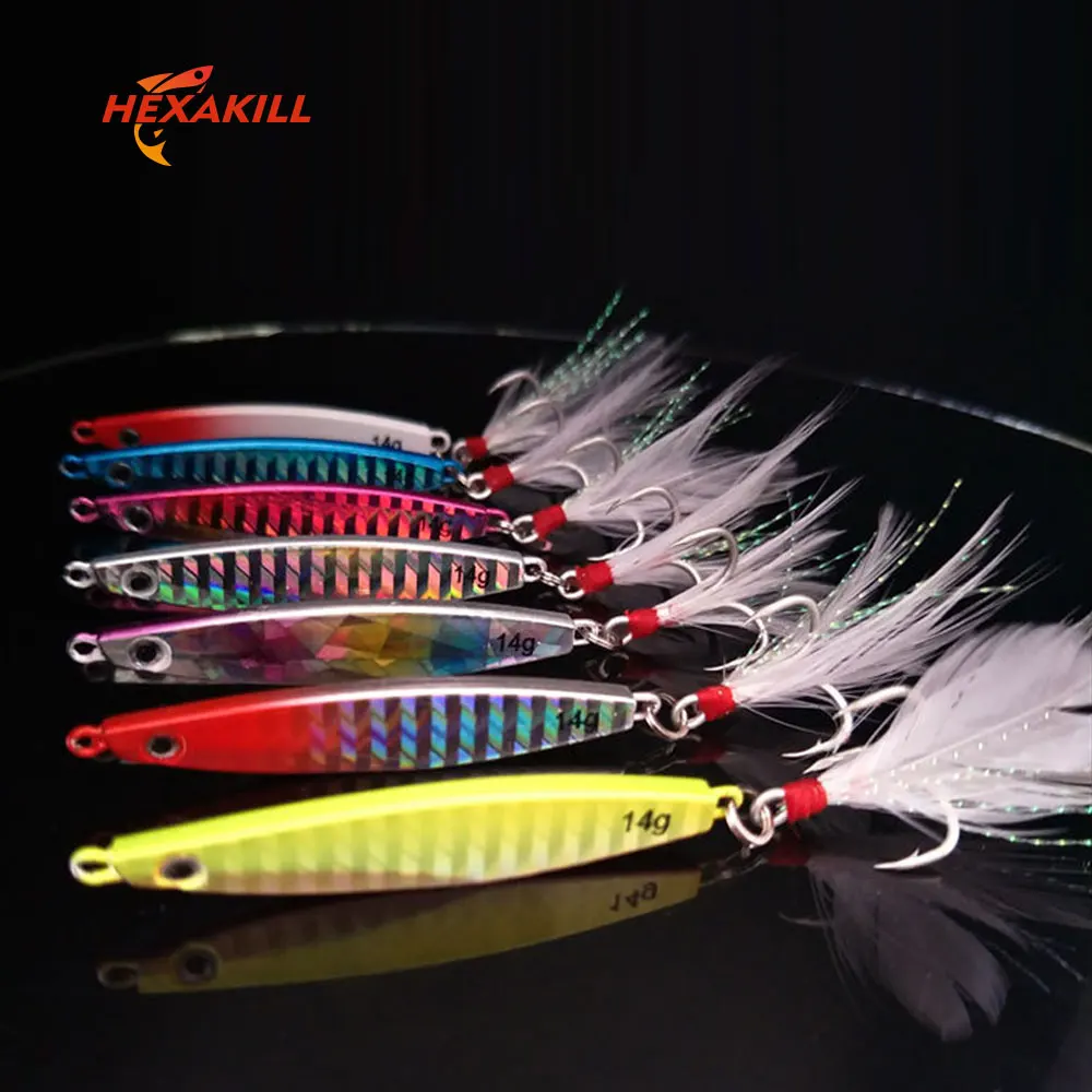 HEXAKILL 1pc 7colors Laser Metal Jig 7g 10g 14g 17g 21g Jigging Lead Fish Fishing Lure metal lures fishing jig supplies for pike
HEXAKILL 1pc 7colors Laser Metal Jig 7g 10g 14g 17g 21g Jigging Lead Fish Fishing Lure metal lures fishing jig supplies for pike
