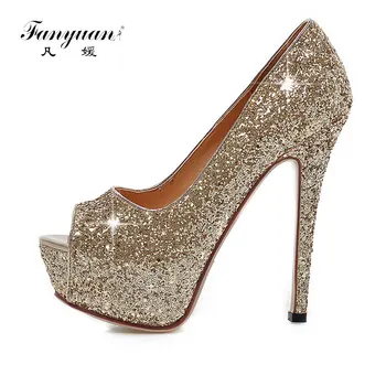 Fanyuan Party Bling Pumps Open Toe Women Stiletto Plus Size 43 Super High Thin Heels Wedding Shoe Ladies Solid Pumps 2017 Summer
Fanyuan Party Bling Pumps Open Toe Women Stiletto Plus Size 43 Super High Thin Heels Wedding Shoe Ladies Solid Pumps 2017 Summer