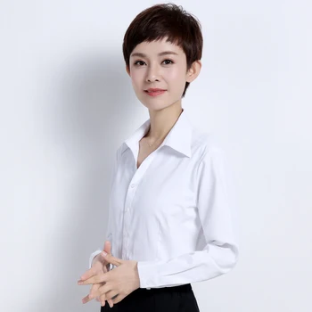 Women's Formal Work Wear White Simple Dress Shirts V-Neck Standard-fit Long Sleeve Female Blouse Tops Shirt
Women's Formal Work Wear White Simple Dress Shirts V-Neck Standard-fit Long Sleeve Female Blouse Tops Shirt