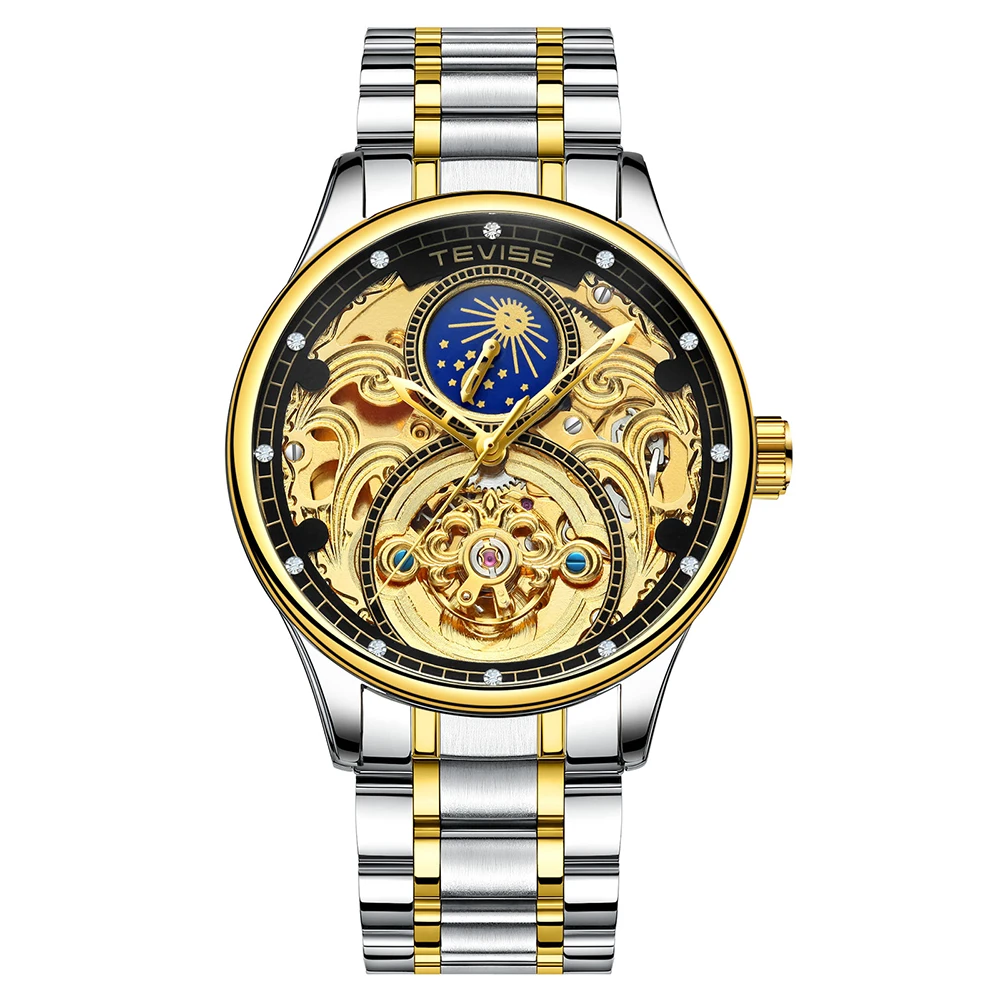 TEVISE Business Men Automatic Mechanical Watch Moon Phase Time Display Fashion Casual Strap 3ATM Waterproof Male Wristwatch
TEVISE Business Men Automatic Mechanical Watch Moon Phase Time Display Fashion Casual Strap 3ATM Waterproof Male Wristwatch
