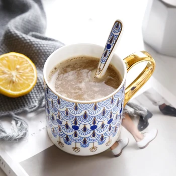 New arrival!The Peacock Pattern Fresh Color Europe Mug Coffee Mug Ceramic Milk Mug Office Meeting Tea Mug
New arrival!The Peacock Pattern Fresh Color Europe Mug Coffee Mug Ceramic Milk Mug Office Meeting Tea Mug