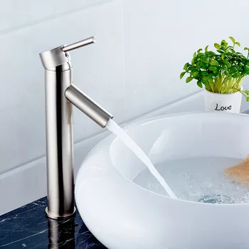 2016 new bathroom single handle tall Nickel Brushed faucets hot and cold water basin mixer taps deck mounted faucet
2016 new bathroom single handle tall Nickel Brushed faucets hot and cold water basin mixer taps deck mounted faucet