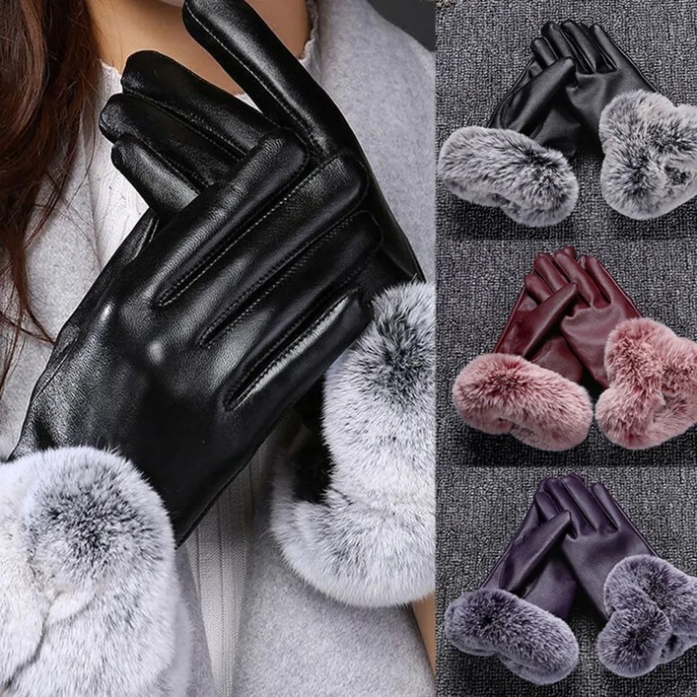 Fashion Women Lady Leather Gloves Autumn Winter Warm Rabbit Fur Mittens Gloves Windproof and Waterproof Warm Gloves
Fashion Women Lady Leather Gloves Autumn Winter Warm Rabbit Fur Mittens Gloves Windproof and Waterproof Warm Gloves