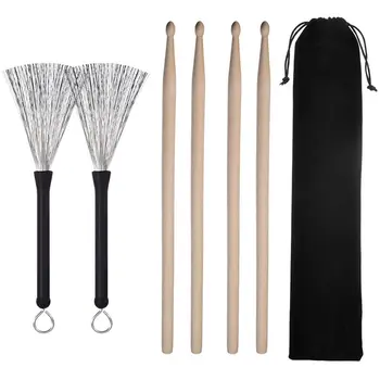2 Pair 5A Drum Sticks Classic Maple Wood Drumsticks Sets and 1 Pair Drum Wire Brushes Retractable Drum Sticks Brush with 1 Sto
2 Pair 5A Drum Sticks Classic Maple Wood Drumsticks Sets and 1 Pair Drum Wire Brushes Retractable Drum Sticks Brush with 1 Sto