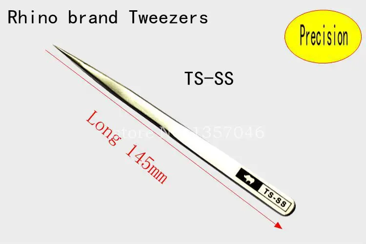 5pcs / lot rhino TS-SStipped forceps imported special high-precision stainless steel tweezers Tweezers long 145MM
5pcs / lot rhino TS-SStipped forceps imported special high-precision stainless steel tweezers Tweezers long 145MM