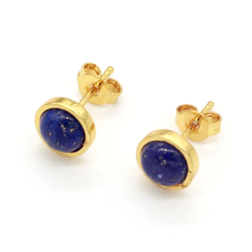 Kraft-beads Light Yellow Gold Color Lapis Lazuli Round Stud Earrings For Women Jewelry
Kraft-beads Light Yellow Gold Color Lapis Lazuli Round Stud Earrings For Women Jewelry