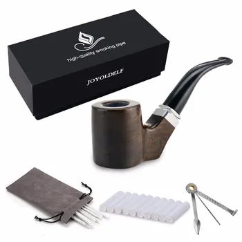 New 1 set Cylinder Shape Smoking Pipe - Wooden Pipe with 9mm Pipe Filter, 3-in-1 Pipe Scraper, Pipe Cleaners & Pouch Accessories
New 1 set Cylinder Shape Smoking Pipe - Wooden Pipe with 9mm Pipe Filter, 3-in-1 Pipe Scraper, Pipe Cleaners & Pouch Accessories