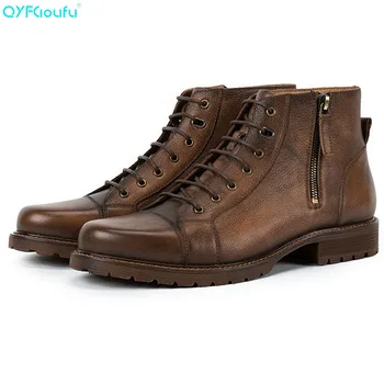 QYFCIOUFU Fashion Chelsea Boots Men Vintage Style Genuine Leather Mens Boots Back Zipper Lace-up Short Boots Hot
QYFCIOUFU Fashion Chelsea Boots Men Vintage Style Genuine Leather Mens Boots Back Zipper Lace-up Short Boots Hot