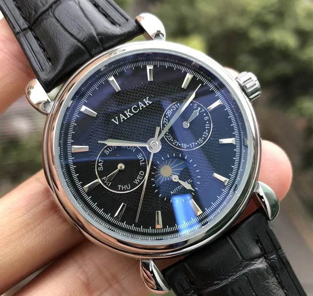 Luxury Brand New VAKCAK Men Automatic Movement Mechanical Self-Wind Mens Stainless Steel Watch Black Watches Wristwatches
Luxury Brand New VAKCAK Men Automatic Movement Mechanical Self-Wind Mens Stainless Steel Watch Black Watches Wristwatches