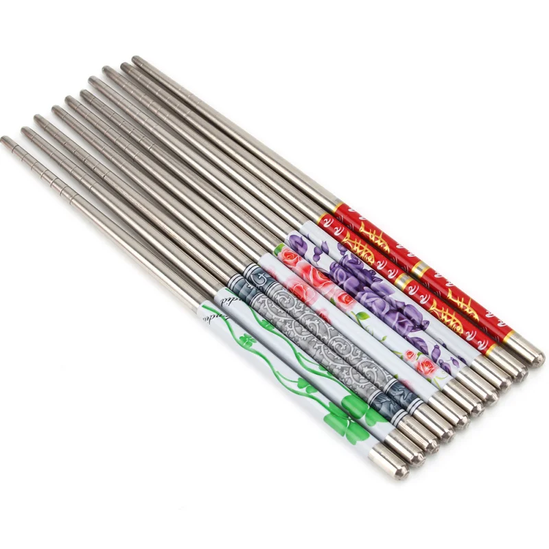 5 Pairs Stainless Steel Japanese Chopsticks Non-slip Flower Pattern Reusable Food Chop Sticks Home Kitchen Table Supplies
5 Pairs Stainless Steel Japanese Chopsticks Non-slip Flower Pattern Reusable Food Chop Sticks Home Kitchen Table Supplies