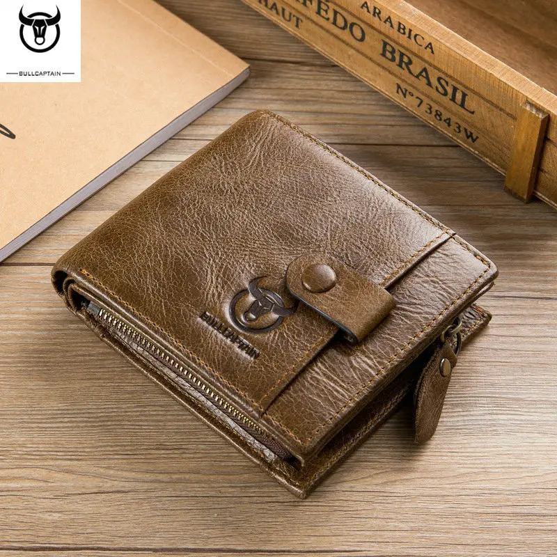 BULLCAPTAIN Genuine Leather Men Wallets With Coin Pocket Brown Wallet Purse Male High Quality wholesale price
BULLCAPTAIN Genuine Leather Men Wallets With Coin Pocket Brown Wallet Purse Male High Quality wholesale price