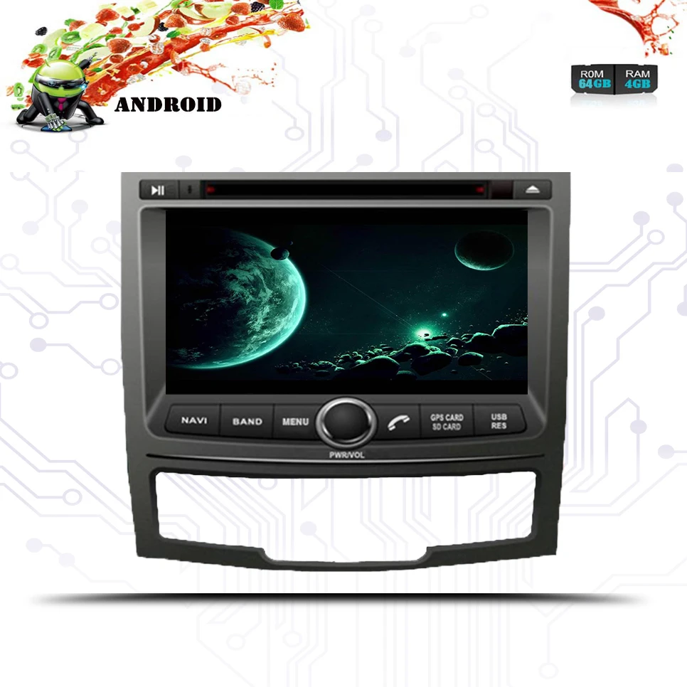 2 din 8 ядер 4 Гб RAM Android 9 0 Автомобильный DVD плеер для SSANGYONG KORANDO 2010 2011 2012 2013 2014 HD