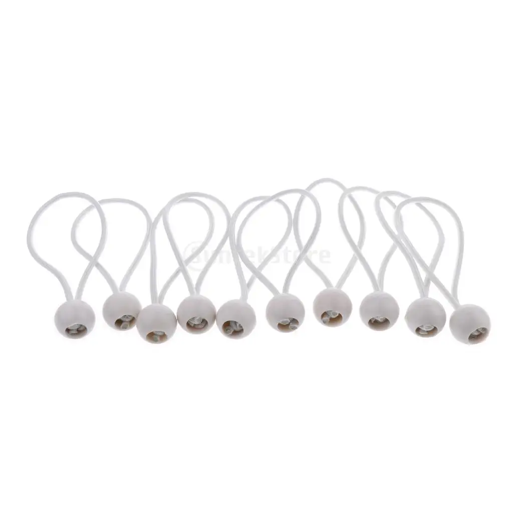 10pcs 162mm 5mm Heavy Duty Ball Bungee Cord Elastic Tie Rope for Securing Canopy Tent Tarp
