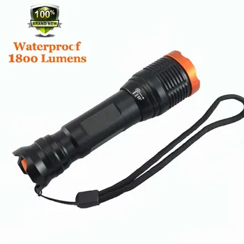 LED Flashlight XM-L T6 1800 Lumens Powerful bright Torch Zoomable Led Flashlight by 18650 battery For Camping lanterna tatica
LED Flashlight XM-L T6 1800 Lumens Powerful bright Torch Zoomable Led Flashlight by 18650 battery For Camping lanterna tatica