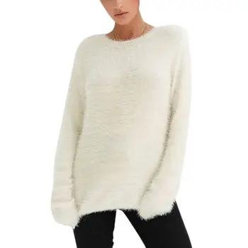 2019 Sexy Loose Pullover Fluffy Sweaters Women Casual Plush Sweater Spring Autumn Long Sleeve O-neck Tops Solid Color
2019 Sexy Loose Pullover Fluffy Sweaters Women Casual Plush Sweater Spring Autumn Long Sleeve O-neck Tops Solid Color