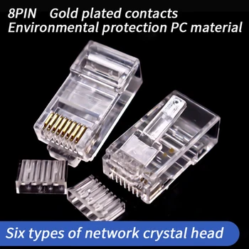 100Pcs Cat6 RJ45 Connector 8P Modular Ethernet Gigabit Unshielded Network Cable Head Plug Gold-plated Cat 6 RJ 45 Connector
100Pcs Cat6 RJ45 Connector 8P Modular Ethernet Gigabit Unshielded Network Cable Head Plug Gold-plated Cat 6 RJ 45 Connector