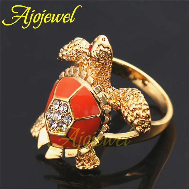Ajojewel inner diameter 16mm Trendy Cute Orange Enamel Single Eye Turtle Ring Rhinestone Animal Jewelry
Ajojewel inner diameter 16mm Trendy Cute Orange Enamel Single Eye Turtle Ring Rhinestone Animal Jewelry