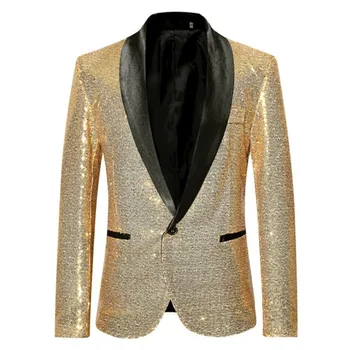 Men New Gold Silver Black Sequin Glitter Shiny Suit Blazer Jacket Fashion Party Night Club wedding DJ Stage Singer Clothes male
Men New Gold Silver Black Sequin Glitter Shiny Suit Blazer Jacket Fashion Party Night Club wedding DJ Stage Singer Clothes male