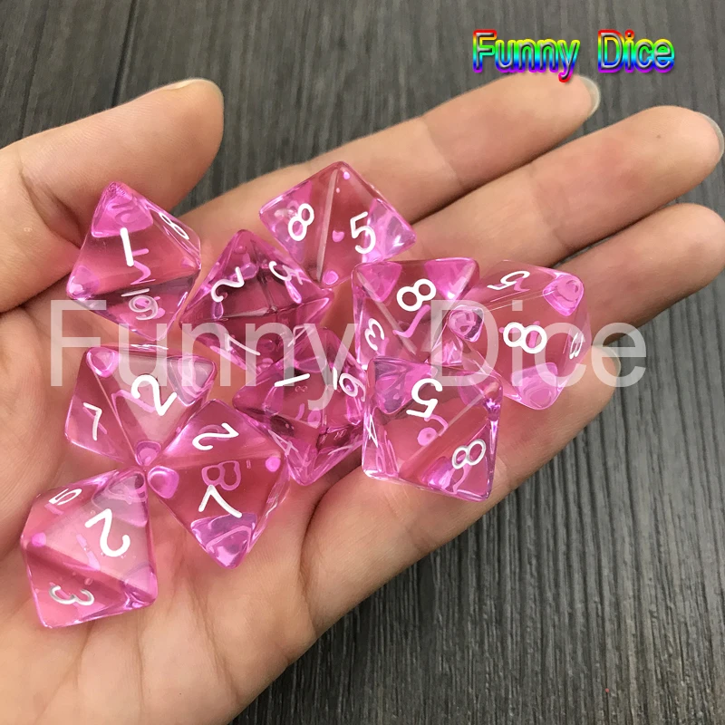 Portable Dice Dnd Polyhedral Transparent/Clear Digital D8 Dice of 10pcs/Set for Board Game / Education with Entertainment/Gift
Portable Dice Dnd Polyhedral Transparent/Clear Digital D8 Dice of 10pcs/Set for Board Game / Education with Entertainment/Gift
