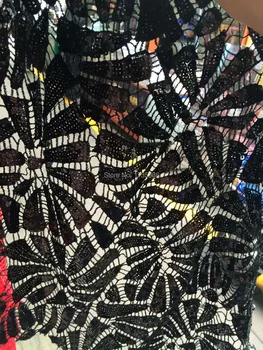 Pure black african guipure lace mesh sequins fabric 100% cotton cupion lace fabric African lace fabric for sewing.
Pure black african guipure lace mesh sequins fabric 100% cotton cupion lace fabric African lace fabric for sewing.