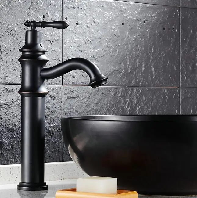 

single handle black finish bronze bathroom basin faucet Black color Mixer wash basin Faucets,Mixers & Taps H8836