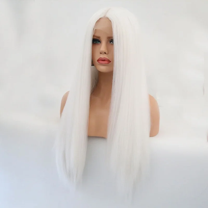 Charisma White Synthetic Long Kinky Straight Hair Lace Front Wigs Glueless For Women Natural Hairline 150% Density
Charisma White Synthetic Long Kinky Straight Hair Lace Front Wigs Glueless For Women Natural Hairline 150% Density