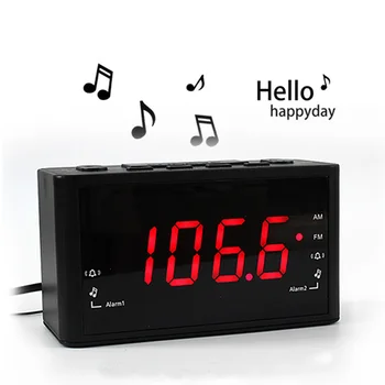Electronic LED Digital Alarm Clock with AM FM Radio Function Large Screen Easy to Read Snooze Alarm Desk Clock