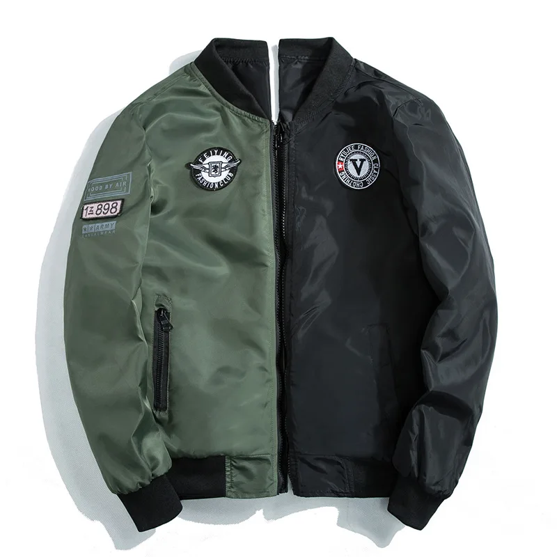 Autumn Men Embroidery Badge Baseball Jacket Male Bomber Flight Jacket Youth Boys Fashion Motorcycle Double Sided Wear Coat
Autumn Men Embroidery Badge Baseball Jacket Male Bomber Flight Jacket Youth Boys Fashion Motorcycle Double Sided Wear Coat