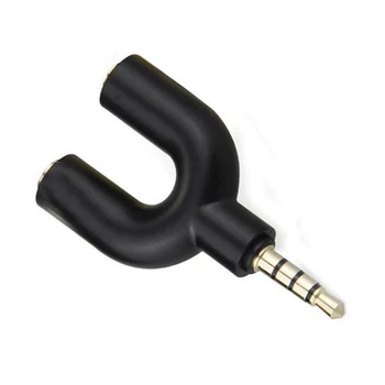 Black U Shape 3.5mm Stereo Splitter Audio 1 Male to 2 Female Earphone Headset + Microphone Adapter for PC IPhone Smartphone Pad
Black U Shape 3.5mm Stereo Splitter Audio 1 Male to 2 Female Earphone Headset + Microphone Adapter for PC IPhone Smartphone Pad