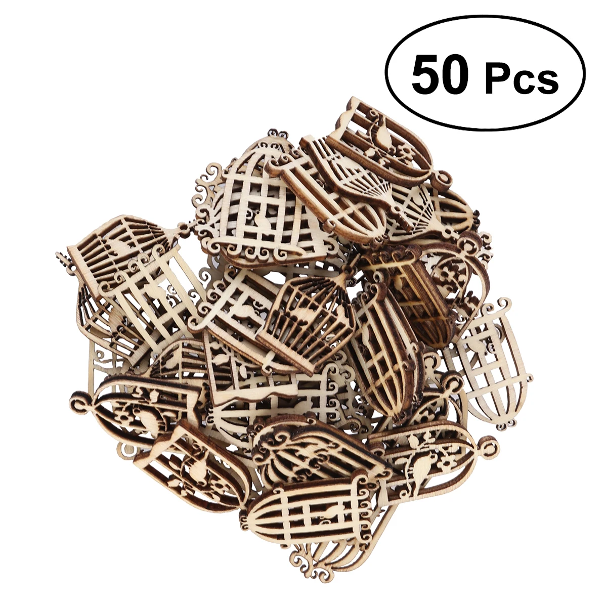 50PCS Wooden Birdcage Cutout Discs Assortment For Patchwork Scrapbooking Arts Crafts DIY Decoration Decor (4 Assorted Styles)
50PCS Wooden Birdcage Cutout Discs Assortment For Patchwork Scrapbooking Arts Crafts DIY Decoration Decor (4 Assorted Styles)
