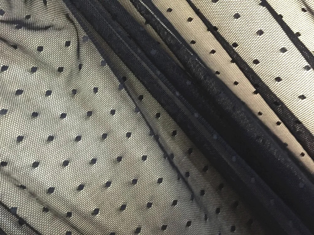 Black 150cm wide 2yards/lot super soft top quality gorgeous polka dots elastic stretch mesh tissue net tulle French lace fabric
Black 150cm wide 2yards/lot super soft top quality gorgeous polka dots elastic stretch mesh tissue net tulle French lace fabric