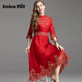 The New summer Chinese style Organza embroidery flower wedding women dress elegant beautiful bride got engaged dress S-XL
The New summer Chinese style Organza embroidery flower wedding women dress elegant beautiful bride got engaged dress S-XL