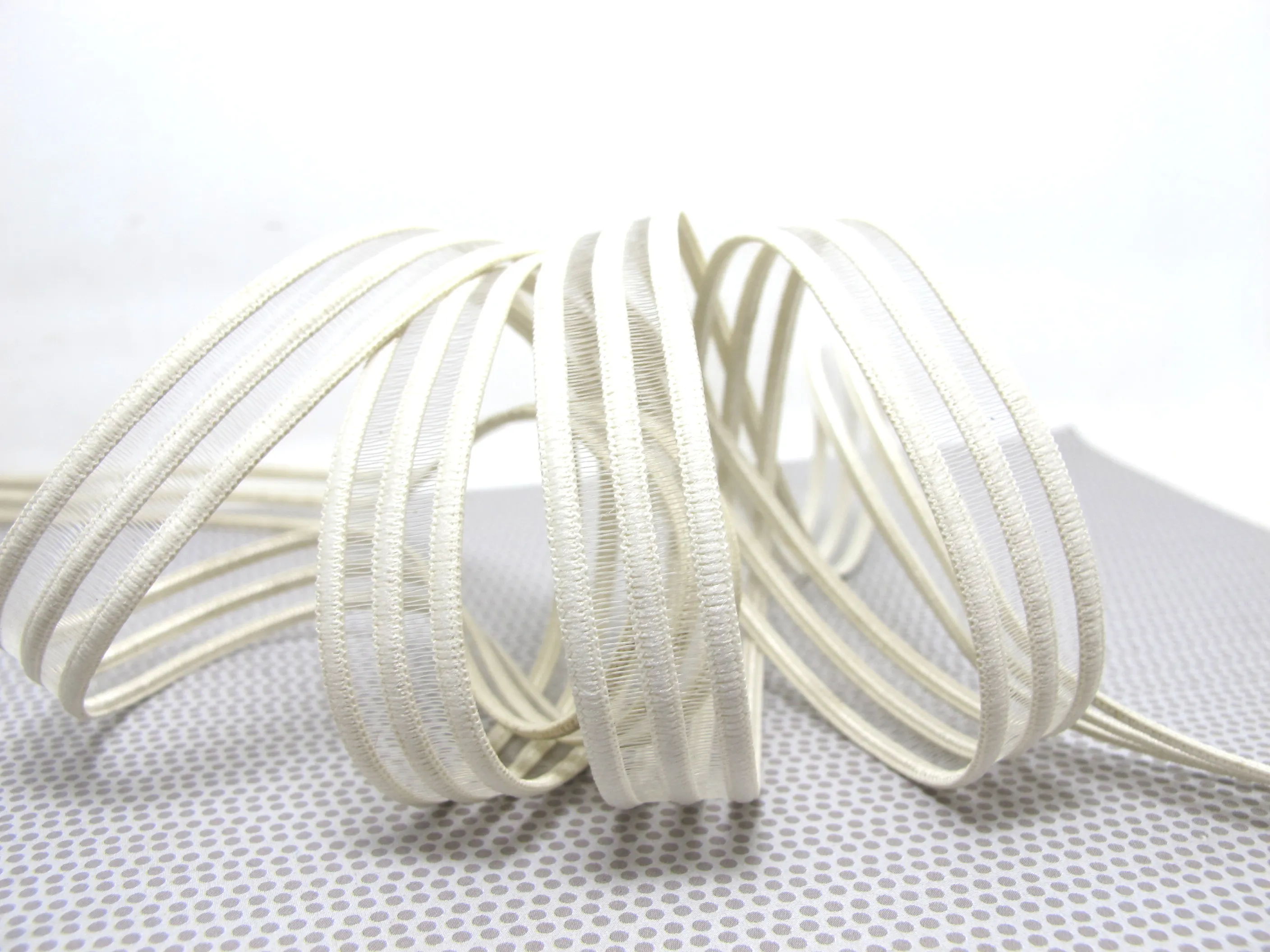 CLEARANCE|8 Yards 14mm Ivory Decorative Pattern Lingerie Elastic|HeadbandSkinny Narrow Stretch
CLEARANCE|8 Yards 14mm Ivory Decorative Pattern Lingerie Elastic|HeadbandSkinny Narrow Stretch