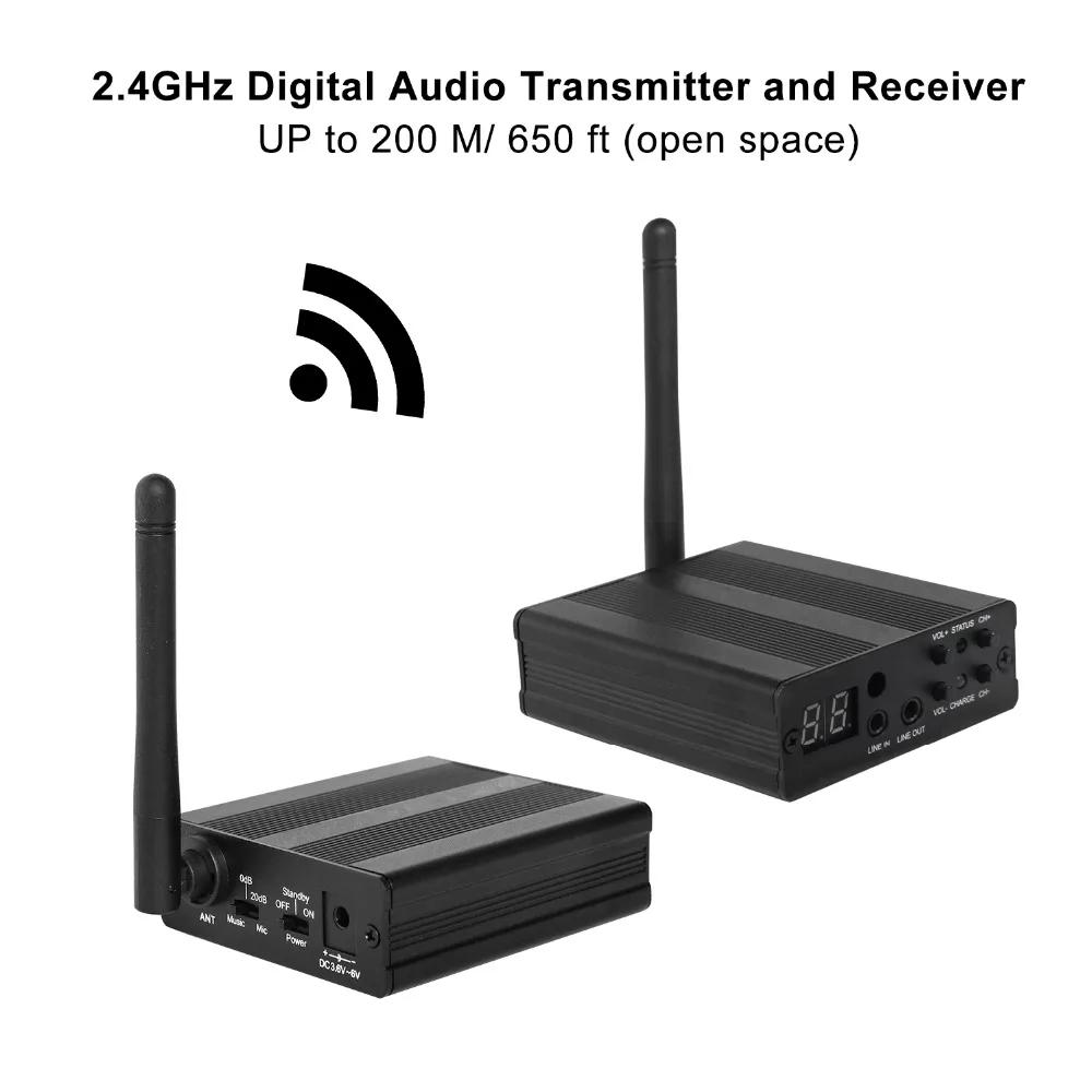 TP-WIRELESS 2.4GHz Digital Transmitter Receiver Audio Adapter Sound 3000ft Long Range/Distance Transceiver Low Latency for mic
TP-WIRELESS 2.4GHz Digital Transmitter Receiver Audio Adapter Sound 3000ft Long Range/Distance Transceiver Low Latency for mic