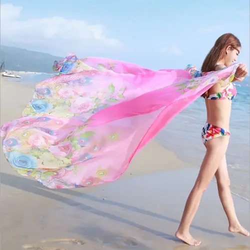 Fashion New Women Sun Block Chiffon Beach Wrap Swimwear Scarf Pareo Sarong Floral Print Scarves
Fashion New Women Sun Block Chiffon Beach Wrap Swimwear Scarf Pareo Sarong Floral Print Scarves