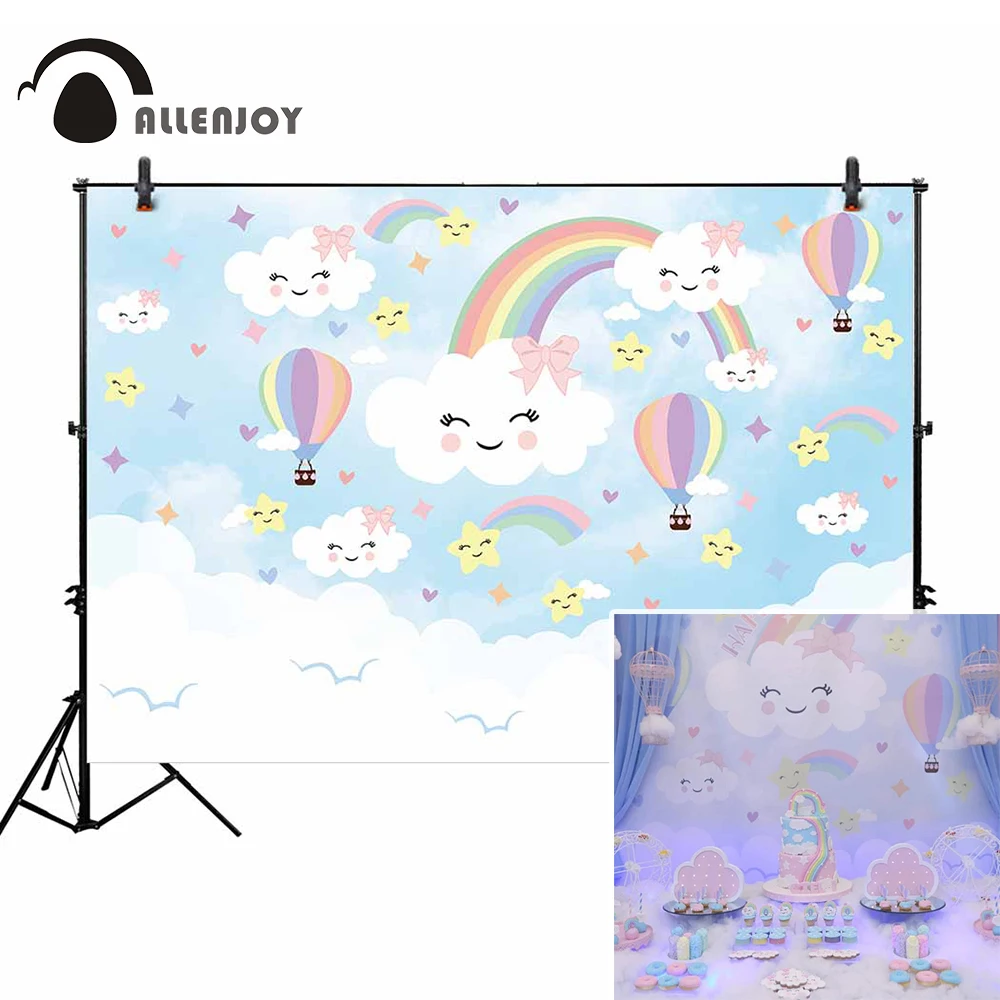 Allenjoy background watercolor sky lovely smile cloud colorful rainbow balloon heart star photo backdrop photography photocall
Allenjoy background watercolor sky lovely smile cloud colorful rainbow balloon heart star photo backdrop photography photocall