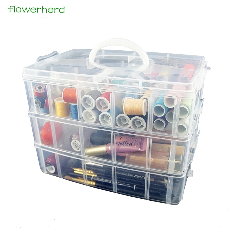 Large Storage Container with 30 Adjustable Compartments Container for Thread Storing Sewing Embroidery Accessories Bobbins Beads
Large Storage Container with 30 Adjustable Compartments Container for Thread Storing Sewing Embroidery Accessories Bobbins Beads