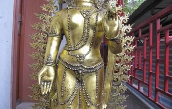 54 Inch"Tibet temple Old Bronze Gild Stand Kwan-Yin Guan Yin Bodhisattva Buddha
54 Inch"Tibet temple Old Bronze Gild Stand Kwan-Yin Guan Yin Bodhisattva Buddha