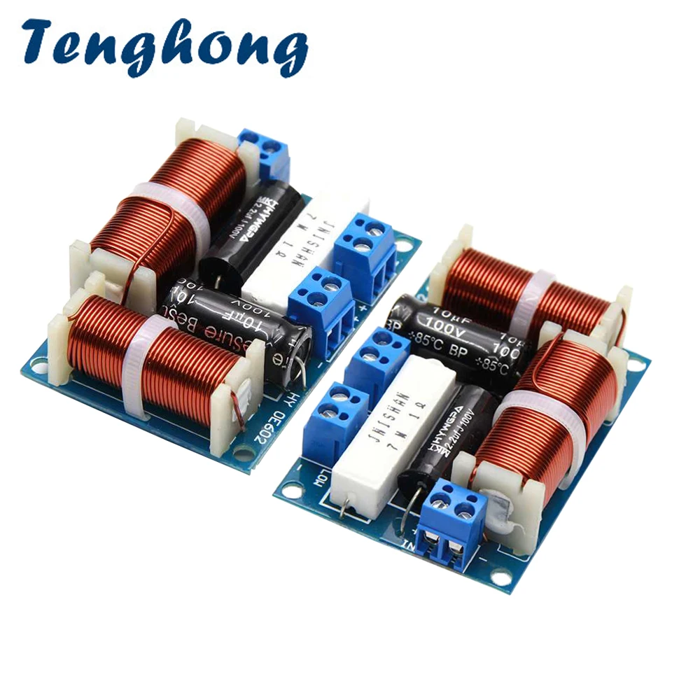 Tenghong 2pcs 2 Way Crossover 80W 4/8Ohm HIFI Audio Bookshelf Speaker Board Tweeter Bass Loudspeaker Universal Frequency Divider
Tenghong 2pcs 2 Way Crossover 80W 4/8Ohm HIFI Audio Bookshelf Speaker Board Tweeter Bass Loudspeaker Universal Frequency Divider