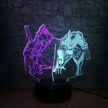 Marvel 3D Superhero Figure Wolverine Deadpool LED Lamp Mix Color Gradient Sleep Night Light Teen Bedroom Decor Birthday Gift
Marvel 3D Superhero Figure Wolverine Deadpool LED Lamp Mix Color Gradient Sleep Night Light Teen Bedroom Decor Birthday Gift
