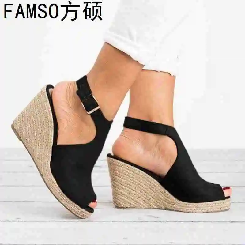 FAMSO 2019 New Women Sandals Shoes Big Size 34-43 Black Peep toe High Heels Fashion Gladiator Summer Party Sandals Shoes
FAMSO 2019 New Women Sandals Shoes Big Size 34-43 Black Peep toe High Heels Fashion Gladiator Summer Party Sandals Shoes