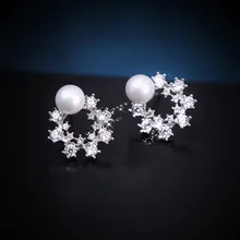 Swarovski Stud Earrings for Women Snowflake Earings with Simulated Pearl Silver Color Cubic Zirconia Female Earring Gifts 744
Swarovski Stud Earrings for Women Snowflake Earings with Simulated Pearl Silver Color Cubic Zirconia Female Earring Gifts 744