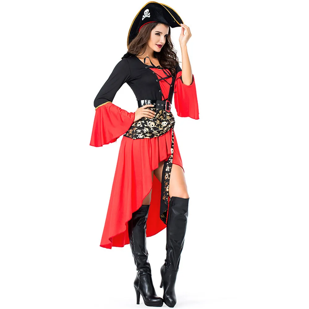 

captain pirates caribbean Jack Sparrow Pirate Adult Cosplay Fancy Dress Carnival Halloween Cosplay Costume Women