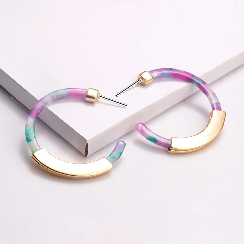 Women Bohemian Acrylic Ring Earrings C Shape Simple Exaggerated Ring Alloy Earrings
Women Bohemian Acrylic Ring Earrings C Shape Simple Exaggerated Ring Alloy Earrings