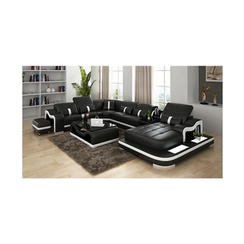 Wholesale Furniture Modern Design Custom Color Waterproof Genuine Leather Sofa Set